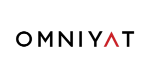 Omniyat real estate company in dubai logo with black text and red accent letter